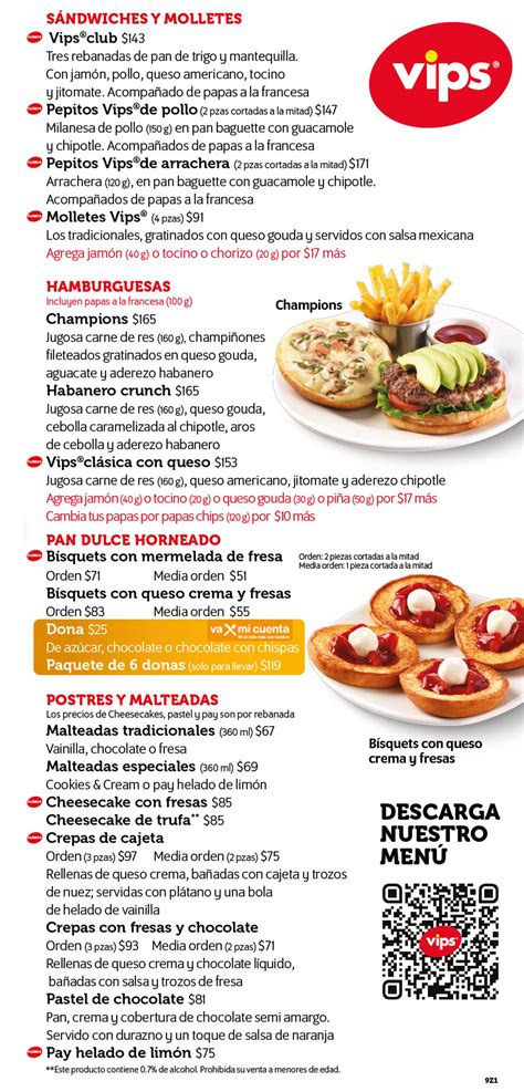 vips carta|vips menu del dia.